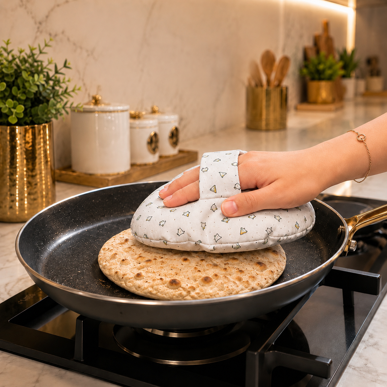 Polka Dot Print Cotton Press Roti Cover | Reusable Chapati Warmer for Roti, Naan & Paratha (Pack of 2)