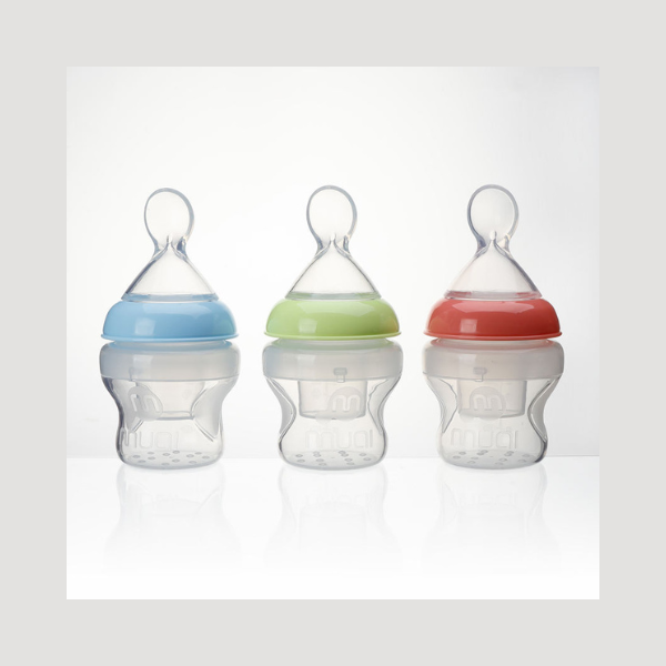 Mumlove 3-in-1 Silicone Baby Feeding Bottle – Spoon & Duckbill Sipper, 150ml (Random Color) (Pack of 1)