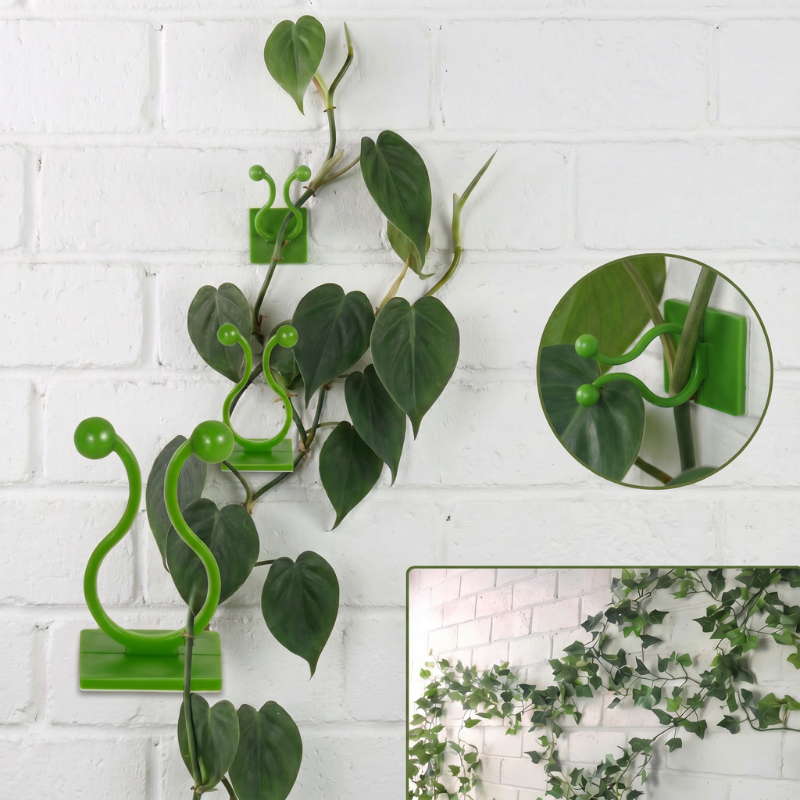 30 Pcs Self-Adhesive Wall Clips | Invisible Cable & Plant Holder Clips | Multipurpose Wire Organizer & Vine Support Hooks