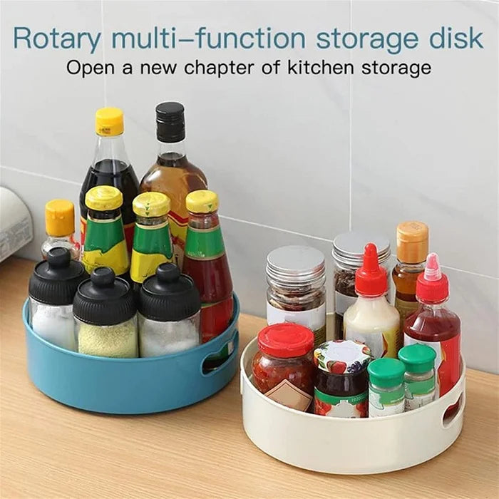 360° Rotating Multipurpose Tray Organizer (Without Box) for Easy Organization of Kitchen Spices, Cutlery, Stationery, Cosmetics Organizer