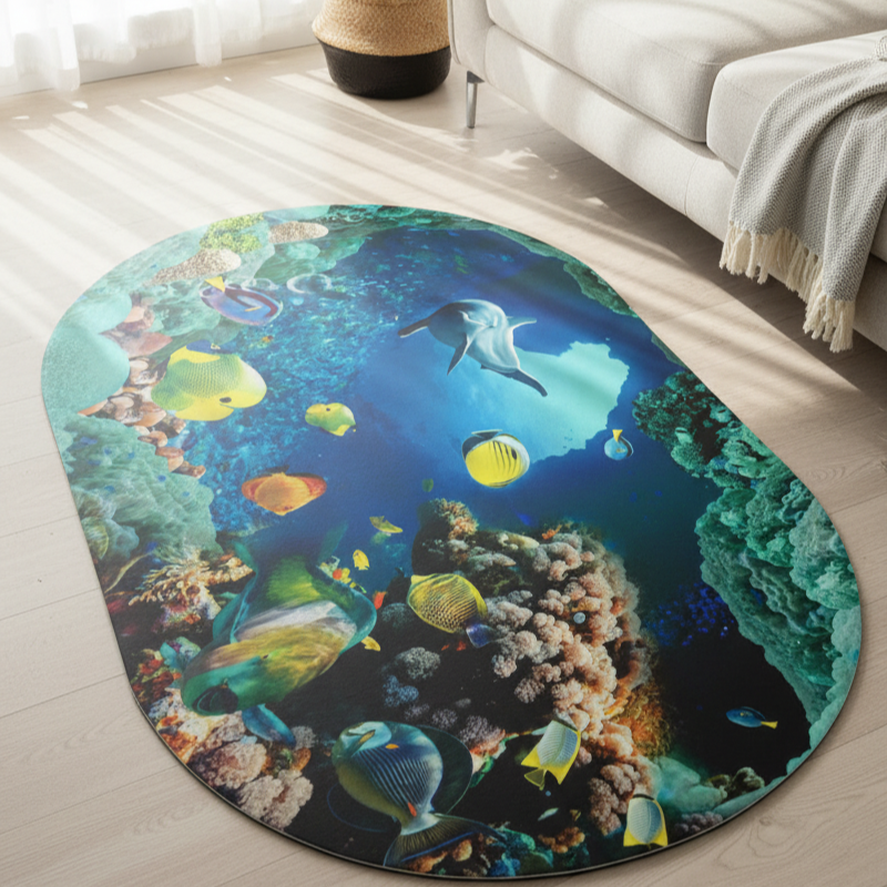 3D Digital Printed Floor Mat | Anti-Slip Decorative Doormat for Home, Kitchen & Bathroom (Random Print-Pack of 1)