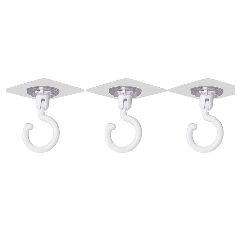 Heavy Duty 3M Adhesive Swivel Utility Hook – 360° Rotating Wall & Cabinet Hanger (Pack of 1)