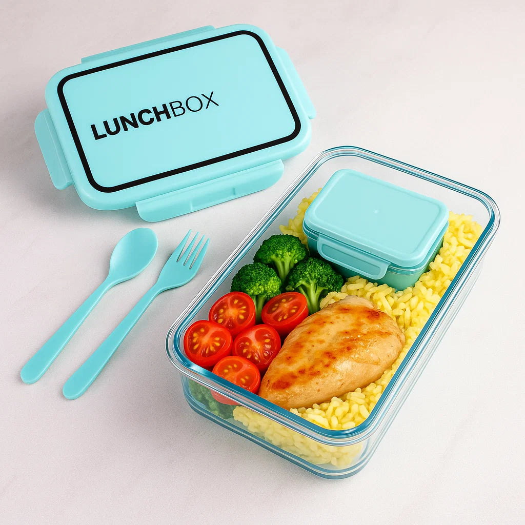 Leak Proof Lunch Box for Office with Spoon and Fork (1200 ml)