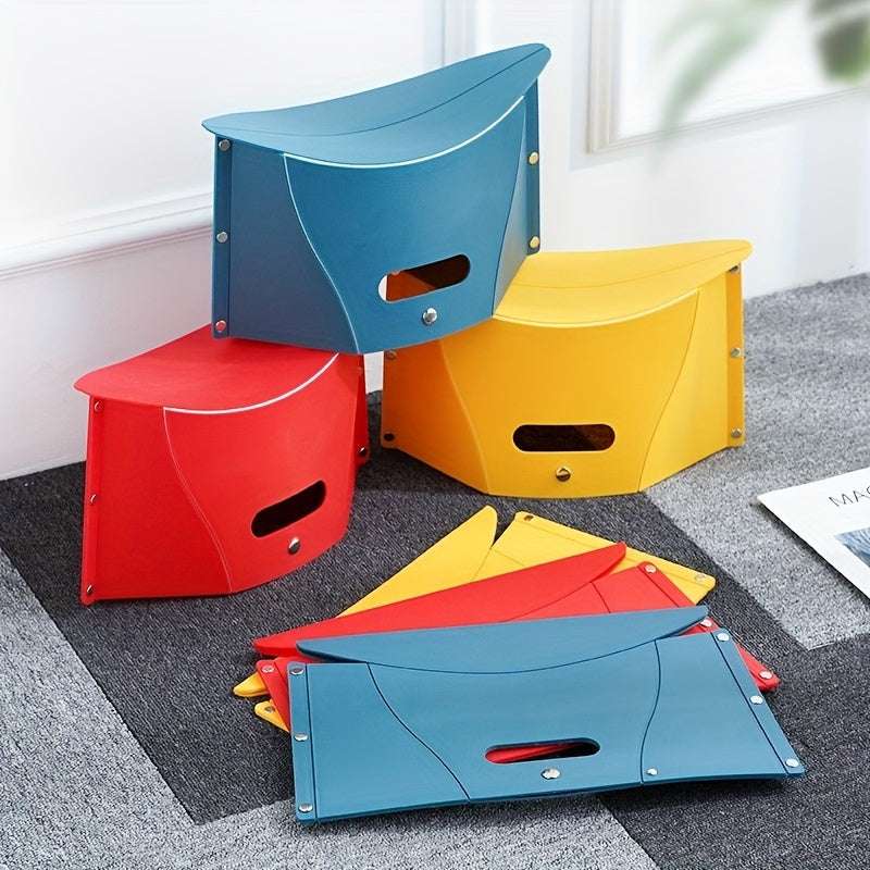 Ultra-Compact Folding Stool - Durable, Lightweight & Portable for Shopping, Camping, Fishing & Travel (Random Colors)