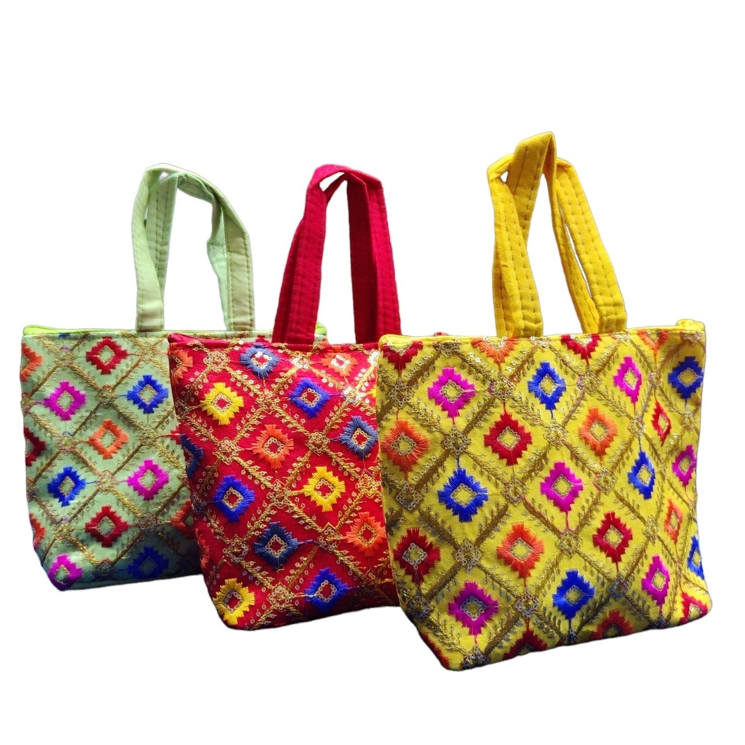 Traditional Embroidered Tote Bags (Random Design)