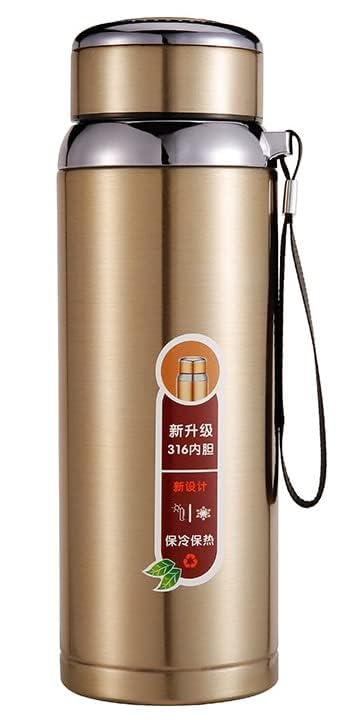1000ml Stainless Steel Water Bottle Men Women Kids | Thermos Flask | Reusable Leak-Proof Thermosteel for Home Office Gym Fridge Travelling (1 Liters)