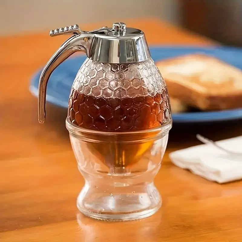 Beehive Style Honey Dispenser with a Stand, Suitable for Syrups, Sauces, And Condiments, Kitchen Tool for Olive Oil, Chocolate, And Sweetened Condensed Milk