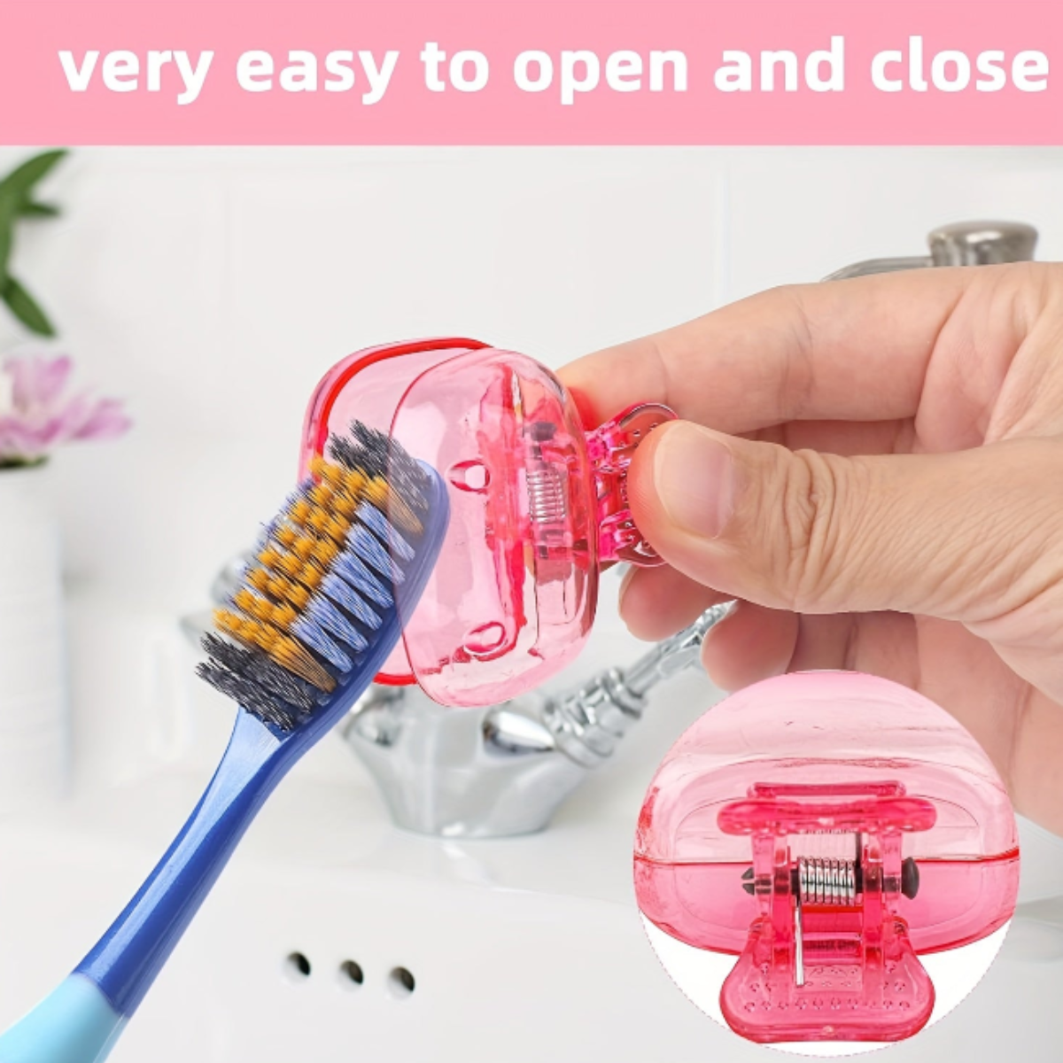 4 pcs Portable Toothbrush Head Covers - Odorless, Dustproof Travel Caps for Home & Personal Care(Random colors)