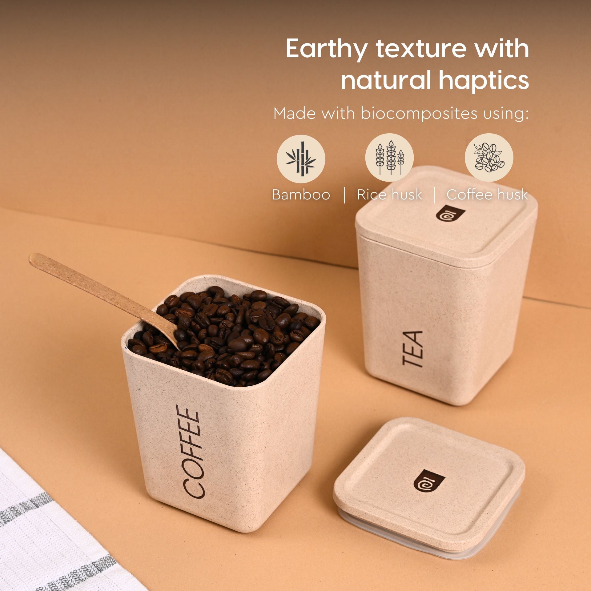 Wooden Lid Bamboo Tea Coffee And Sugar Canister Set Pcs Tea