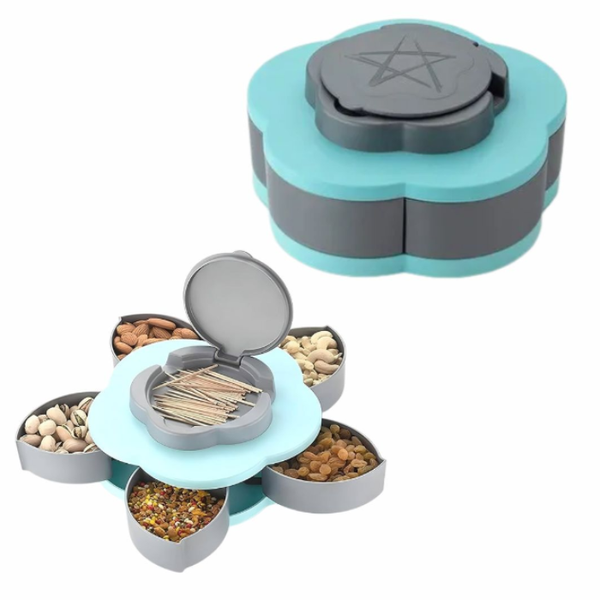 5-Compartment Flower Candy Box Rotating Tray | Dry Fruit, Snacks & Cho ...
