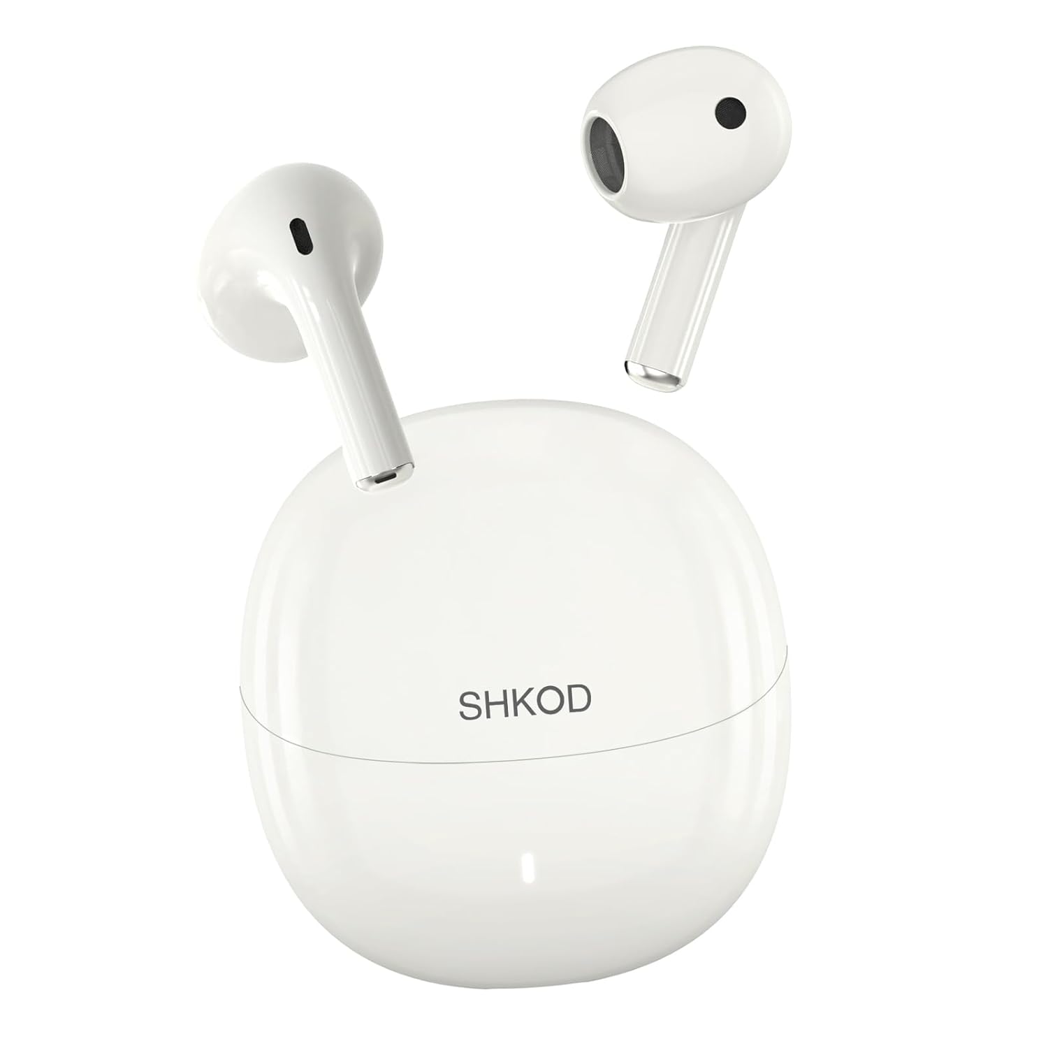 SHKOD AirLits11 True Wireless Earbuds | Bluetooth 5.3 | ENC Noise Reduction | 38 Hours Playtime | Fast Charging | One Touch Control(Moonlight White)