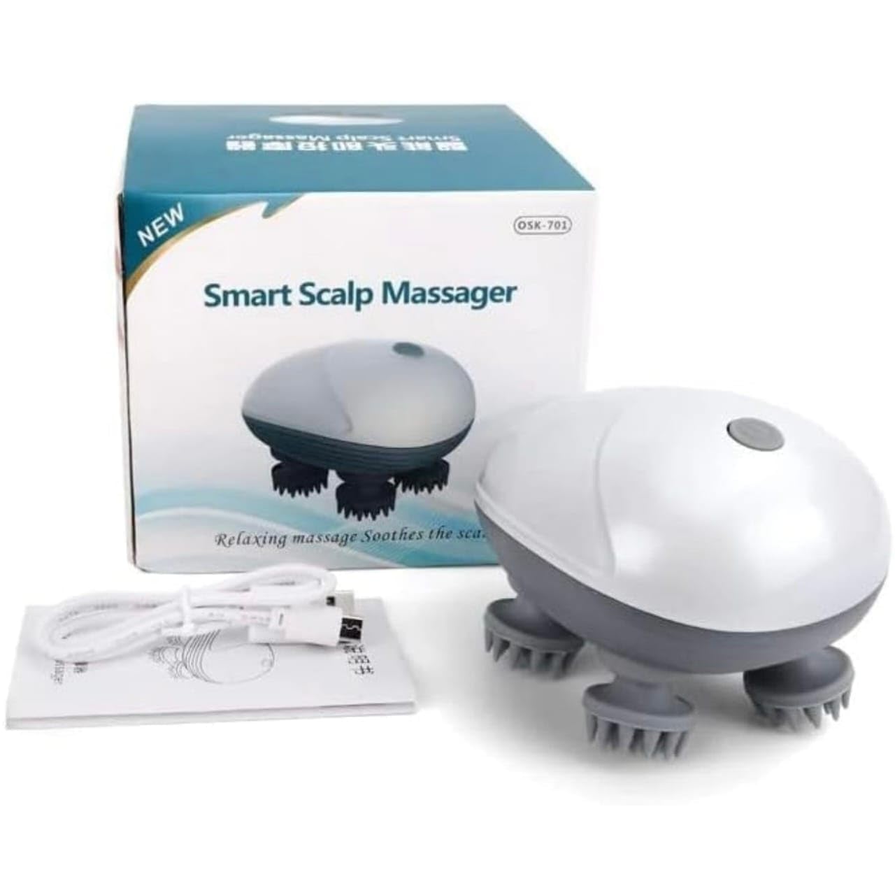 Smart Scalp Massager 96 Silicon Kneading Points with Detachable Heads Scalp, Body & Head Massager for Hair Growth Electric Handheld Massager