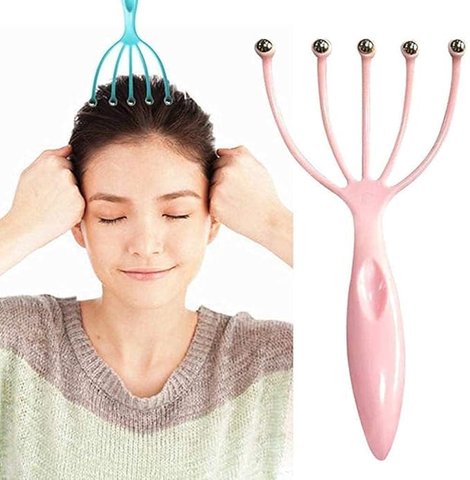 Five Claw Head Massager, 5 Roller Balls Prongs Scratcher Deep Relaxation, Head Scalp Massagers for Headache Relief, Scalp Stress Relax