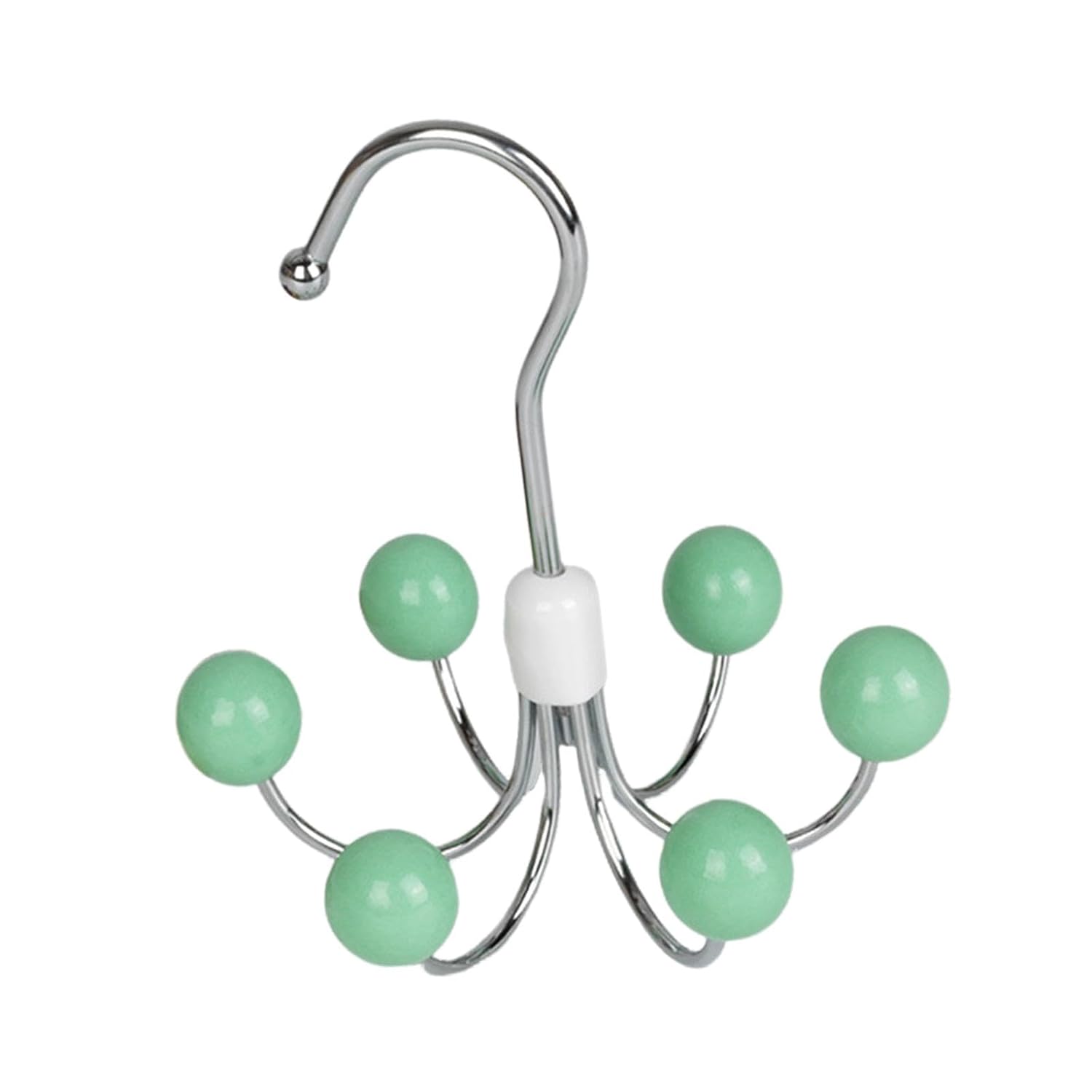 Tie Rack Space-Saving Hook – 360° Rotating Belt & Scarf Hanger with 6 Claws for Closet Organization (Durable Steel Hook for Belts, Ties, Tank Tops & Accessories)