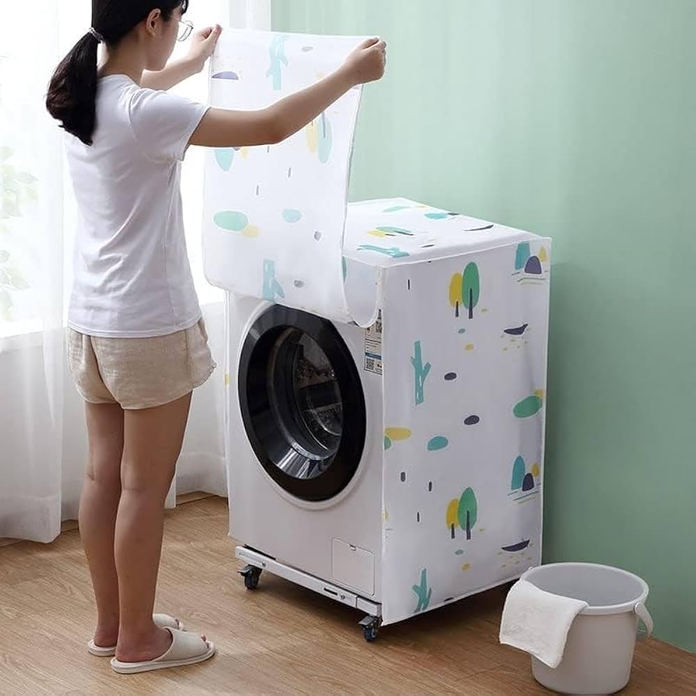 Front Load Washing Machine Cover – Waterproof & Dustproof Protective Cover for Laundry Appliance (Pack of 1 Random Print)