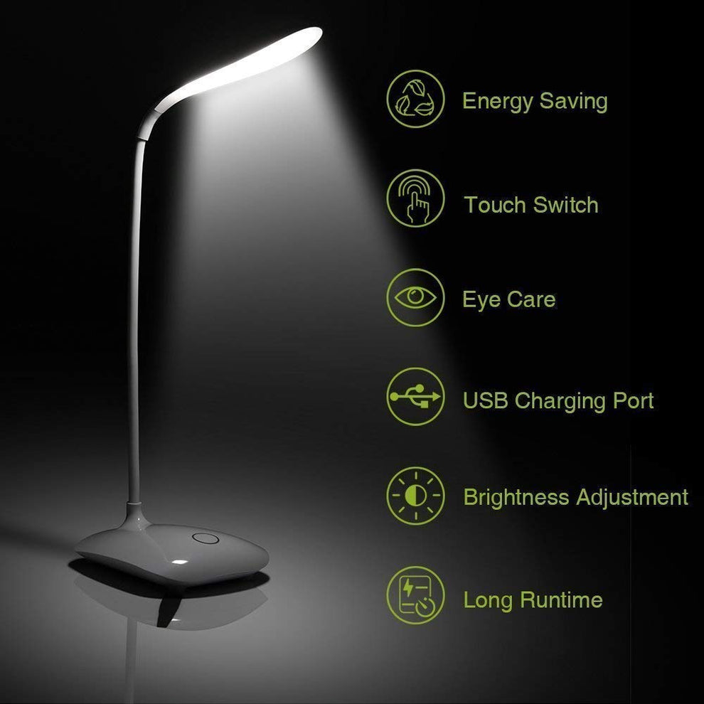 Touch LED Table Lamp With USB Cable – Adjustable Height Bedside Night ...