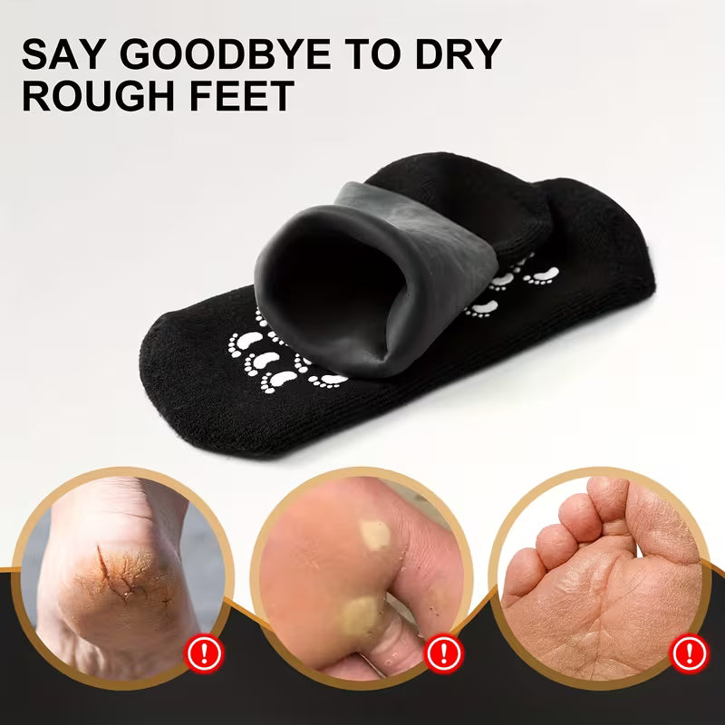 Moisturizing Gel Socks for Dry & Cracked Heels – Reusable Spa Foot Care Socks for Soft, Nourished Feet (Random Color-Pack of 1 Pair)