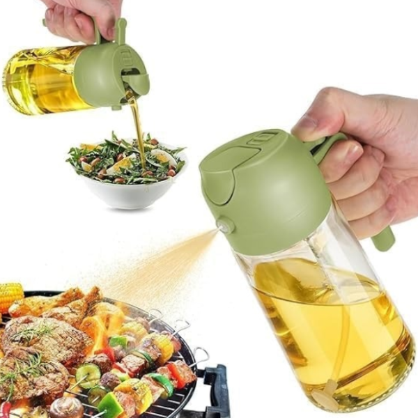 580ml Oil Sprayer & Dispenser Bottle – Refillable Cooking Oil Spray for Kitchen Use