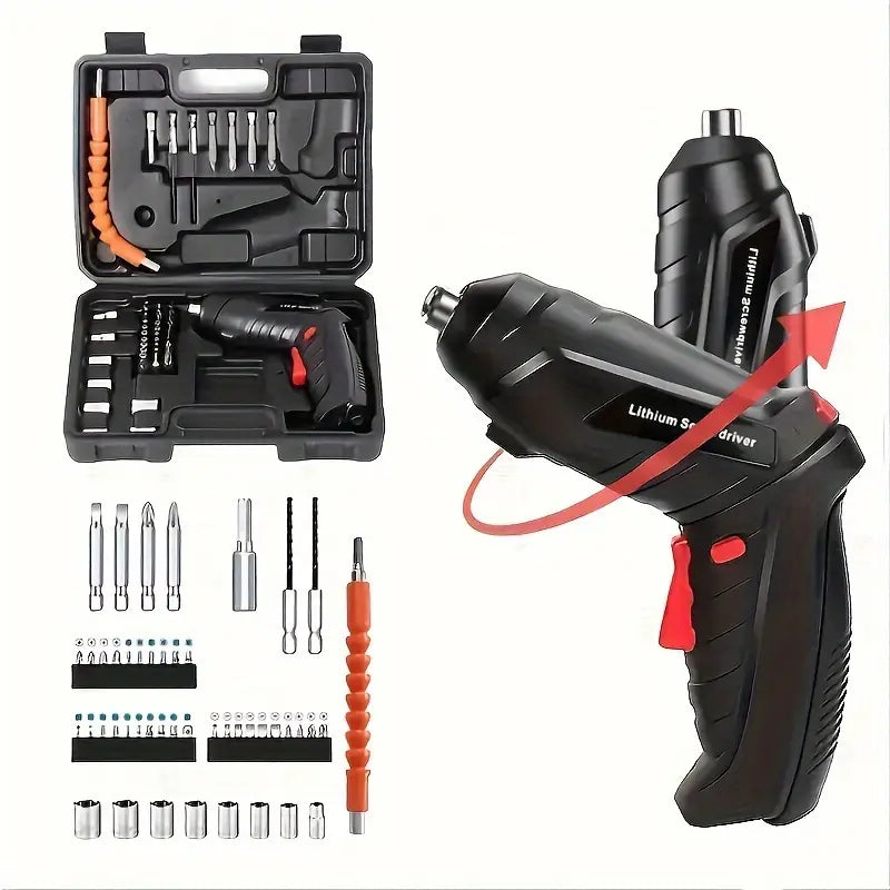 Electric Screwdriver Kit -  Mini Handheld Drill with Lithium Battery  for DIY Projects / Home Repair