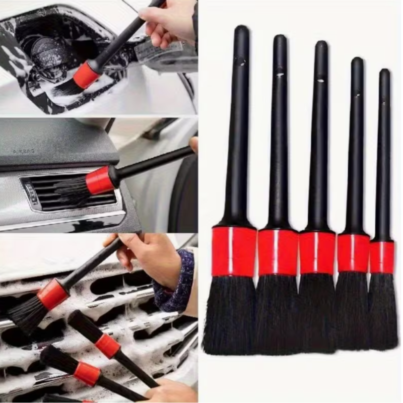 5 Pcs Car Cleaning Brush Set – Multi-Purpose Auto Detailing Brushes for Interior & Exterior Cleaning | Soft & Durable Car Cleaning Kit