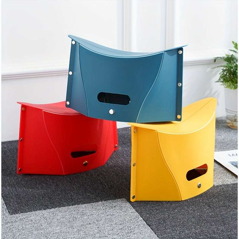 Ultra-Compact Folding Stool - Durable, Lightweight & Portable for Shopping, Camping, Fishing & Travel (Random Colors)