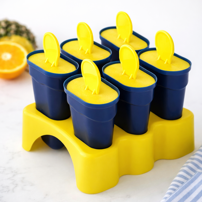 6-Piece Kulfi & Popsicle Mould Set – Reusable Ice Cream Maker Molds for Homemade Kulfi, Ice Pops & Candy(Random Color)