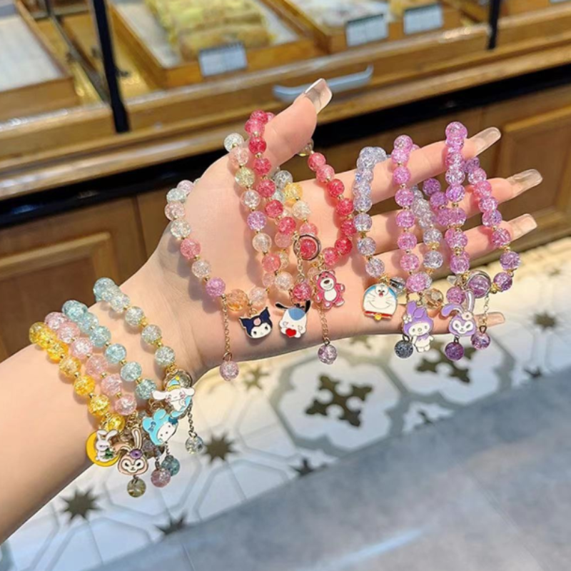 Glass Bead Charm Bracelet – Elegant Fashion Bracelet for Women & Girls (Random Color-Pack of 1)