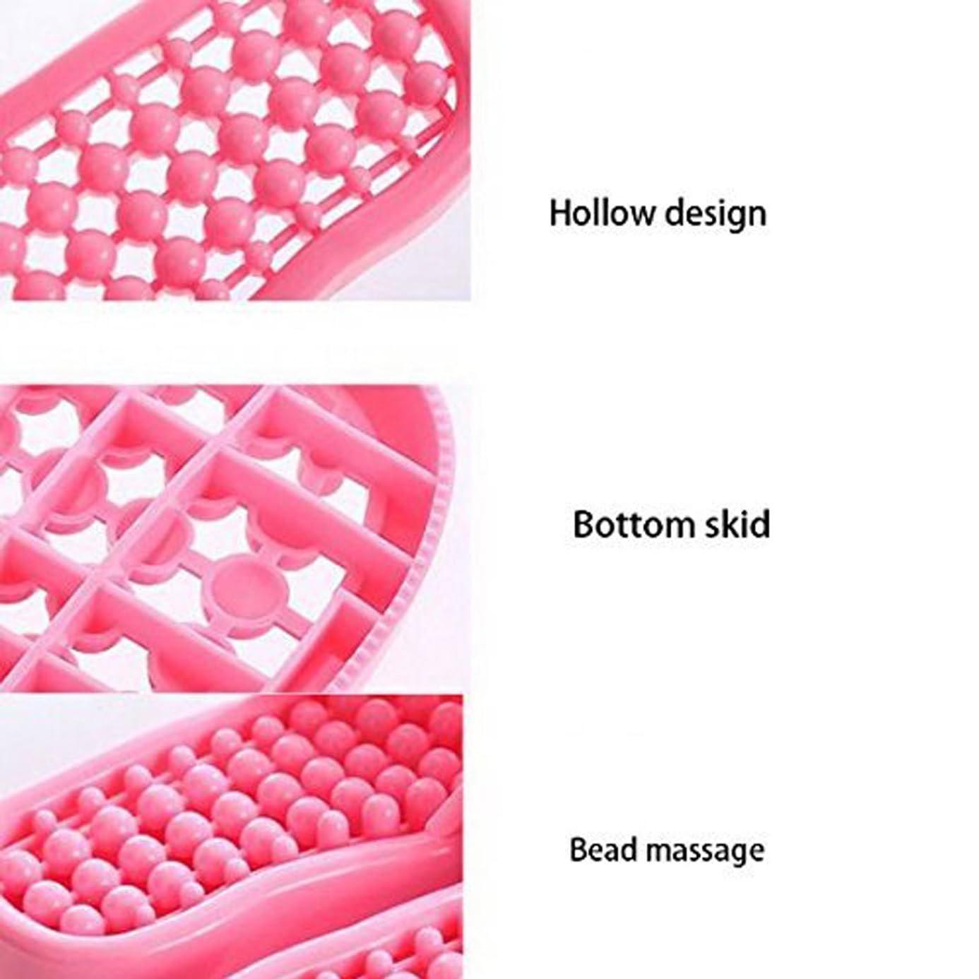 Women's Plastic Flip Flops Slippers House Massage Soft Hollow Bottom Leaky Bath Shower Bath Sandals Bathroom