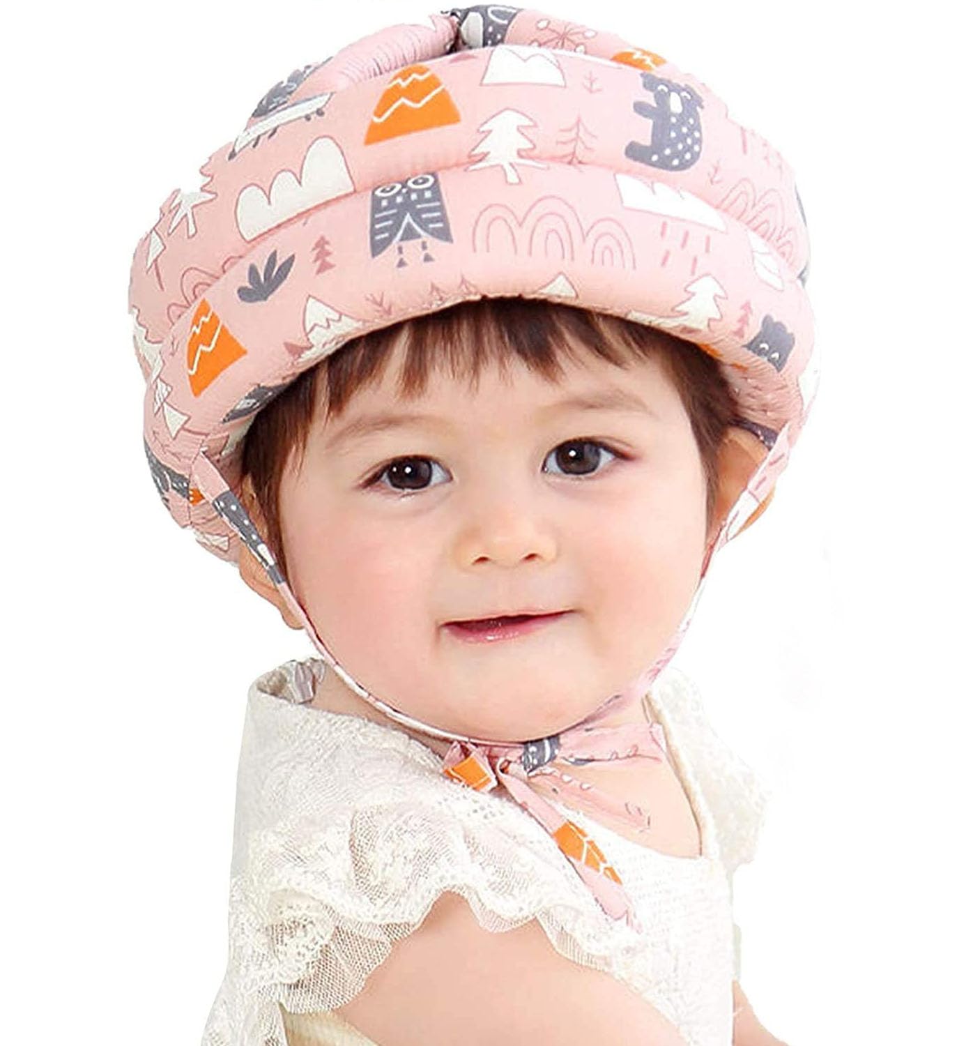 Baby Infant Helmet No Bump Safety Head Cushion Bumper Protective Multi Printed Cap Child Safety Headguard for Running Walking Crawling Safety Helmet (Random Color)