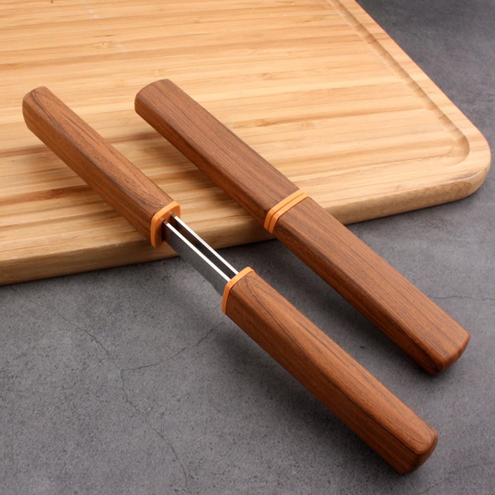 2 in 1 Kitchen and Fruit Knife Set Stainless Steel with Plastic Box,Double Knife Stainless Steel Easy to Carry
