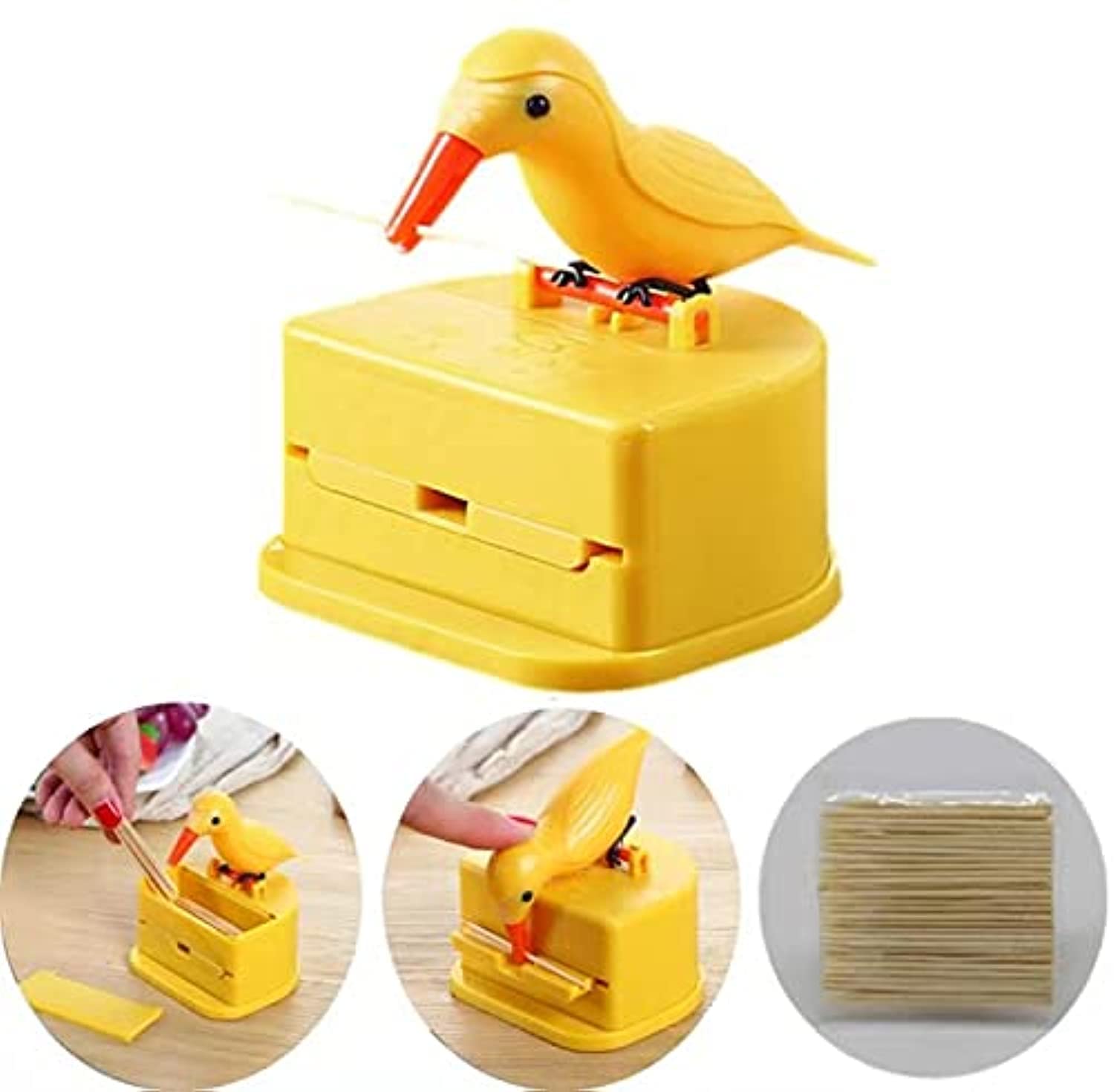 Bird Toothpick Dispenser Telescopic Automatic Toothpick Dispenser Cute Toothpick Holder Decoration The kitchen, Home Party Fun Gifts For Children Parents