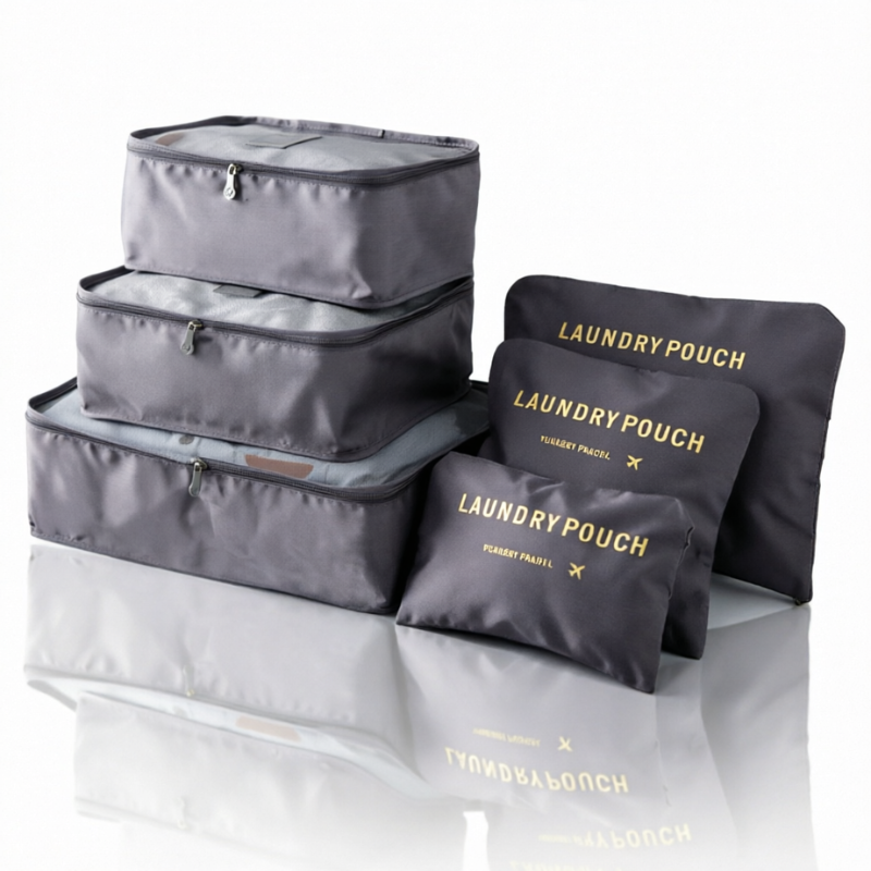 6 Pcs Travel Organizer Bags Set | Waterproof Clothes Packing Cubes with Zipper | Multipurpose Luggage Organizer Pouch for Travel & Storage