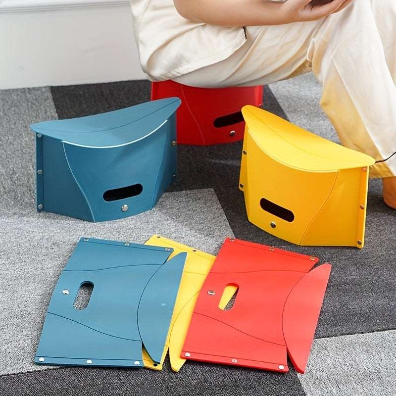 Ultra-Compact Folding Stool - Durable, Lightweight & Portable for Shopping, Camping, Fishing & Travel (Random Colors)