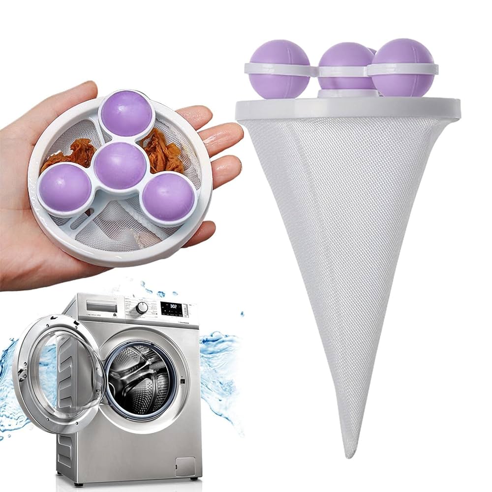 Washing Machine Hair Removal Filter Mesh Bag – Lint & Hair Collector (Random color-Pack of 1)