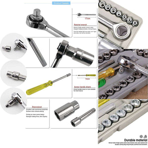 40 in 1 Pcs Hex Wrench Tool Screwdriver and Socket Kit Set (Metal and Steel) (Multicolor) (40 Pcs)