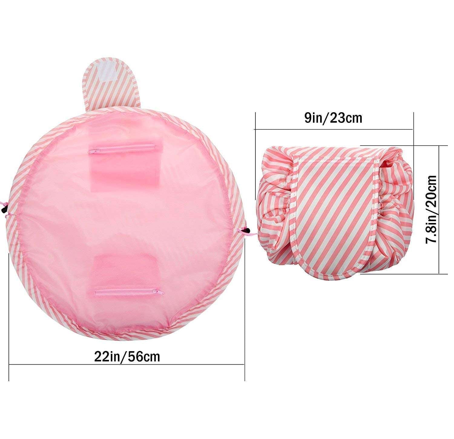 Portable Lazy Cosmetic Bag with Drawstrings | Convenient & Waterproof Makeup Pouch for Women | Toiletry Bags for Girls | Large Capacity Storage Pouches - Pack of 1 (Assorted Color)