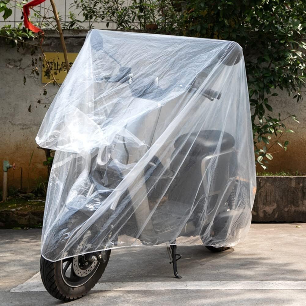 5 Pcs Motorcycle Cover, Transparent Disposable Waterproof Motorcycle Cover