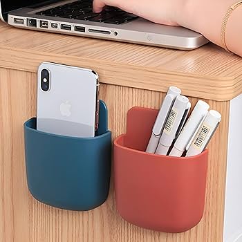 Wall Mounted  Mobile & Remote Holders – Multipurpose Organizer for Living Room & Bedroom (Random color-Pack of 4)