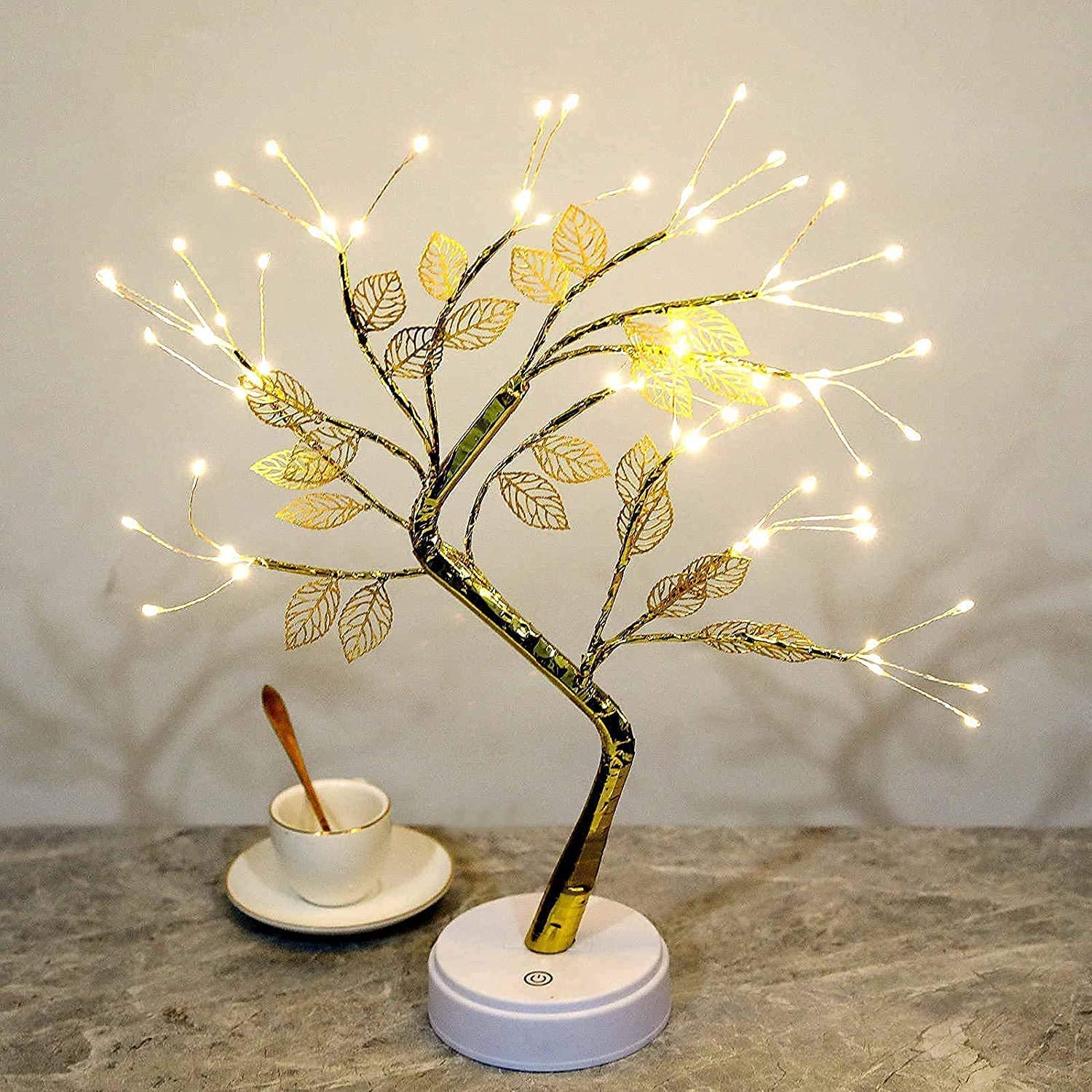Leaf Tree Lamp with Touch Switch – USB & Battery Operated LED Bonsai Tree Light for Bedroom, Baby Room, and Home Decoration(Pack of 1)