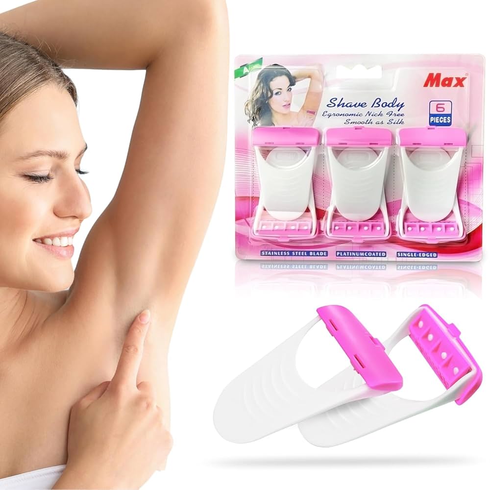 Max Shave Razor- Smooth & Comfortable - Smooth Body Shaving for Sensitive Skin (Pack of 6 Pcs)