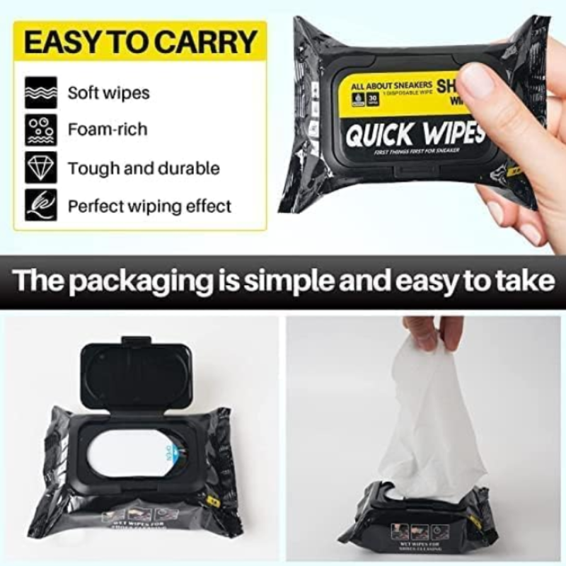 80 Pcs Disposable Shoe Cleaning Wipes – Quickly Remove Dirt, Stains & Scuffs from Shoes