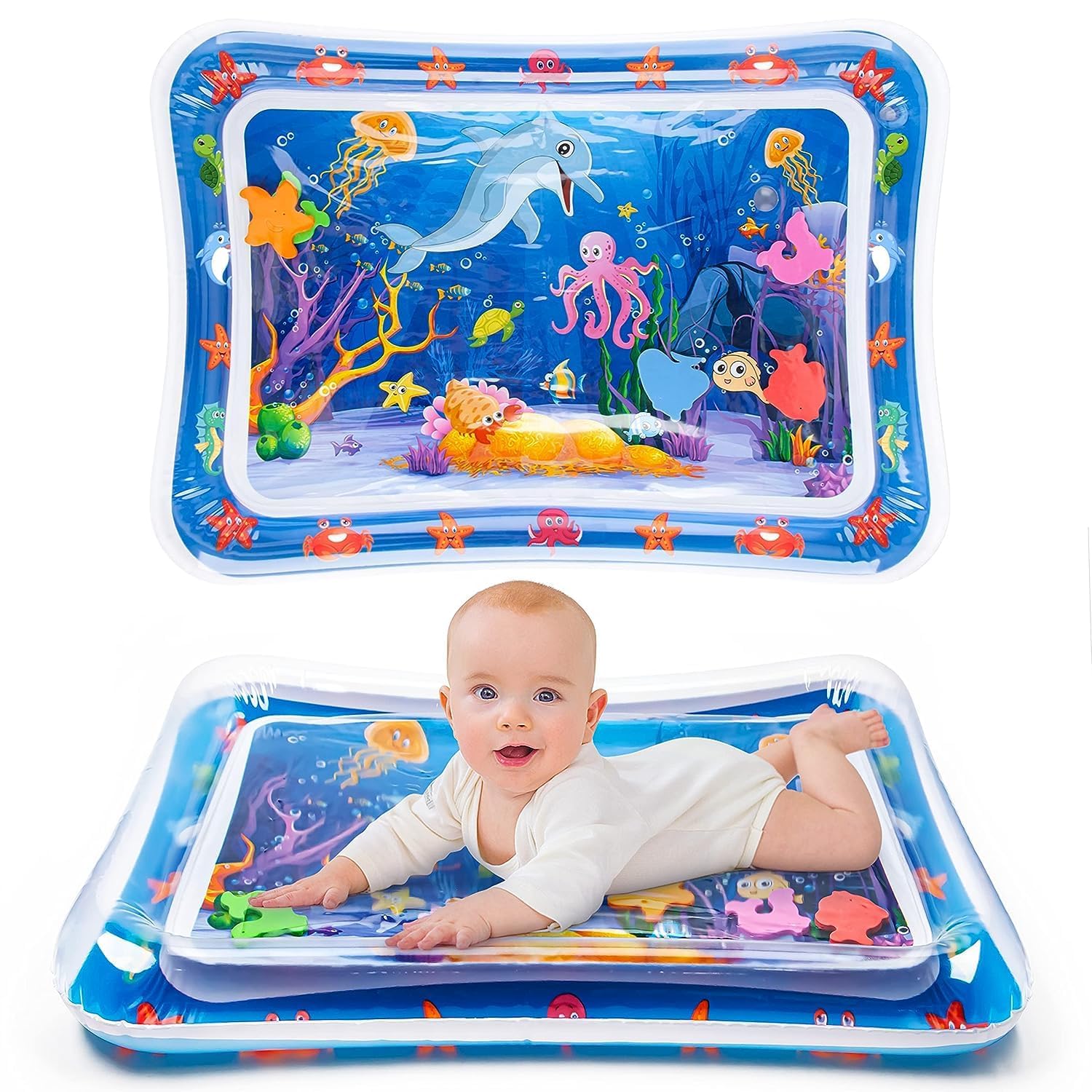 Baby Slapped Pad Tummy Time Water mat Floor Cushion Fun Activity Play Center Indoor Outdoor Baby Water Play Mat Toys for Infants