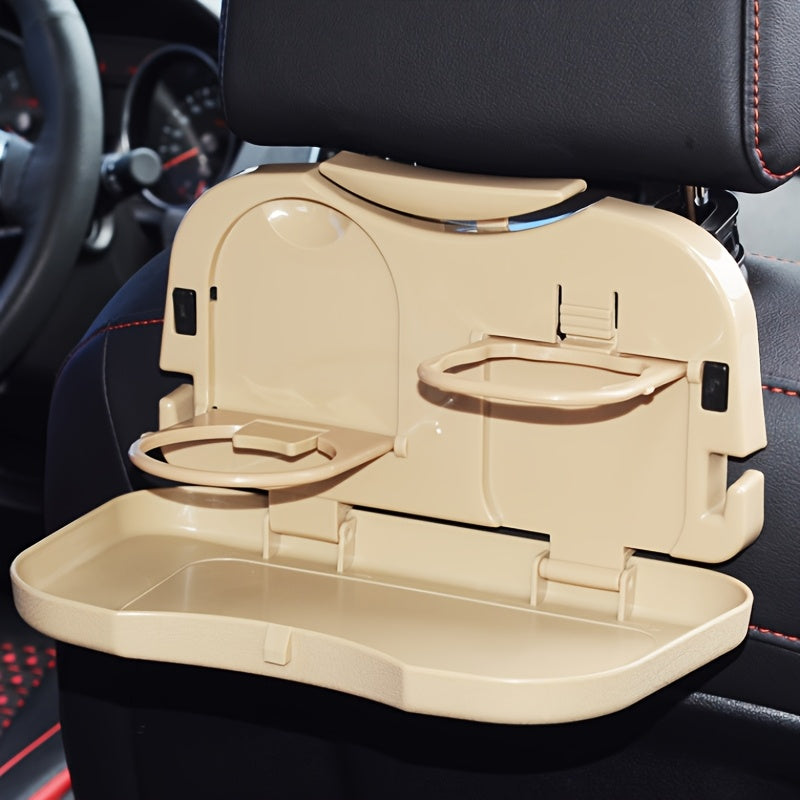 Car Seat Back Dining Table Drink Food Cup Tray Auto Foldable Desk Tray Holder