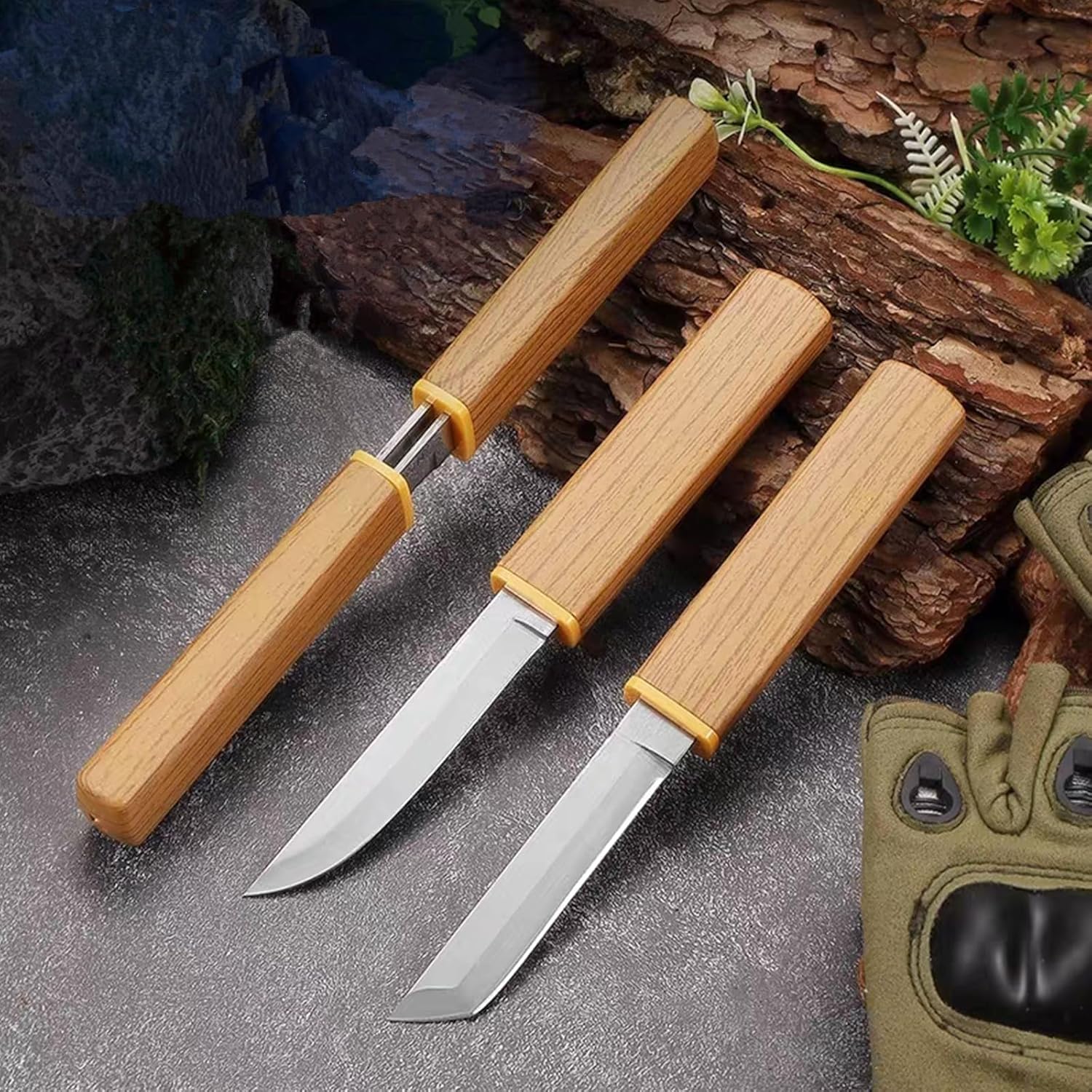 2 in 1 Kitchen and Fruit Knife Set Stainless Steel with Plastic Box,Double Knife Stainless Steel Easy to Carry
