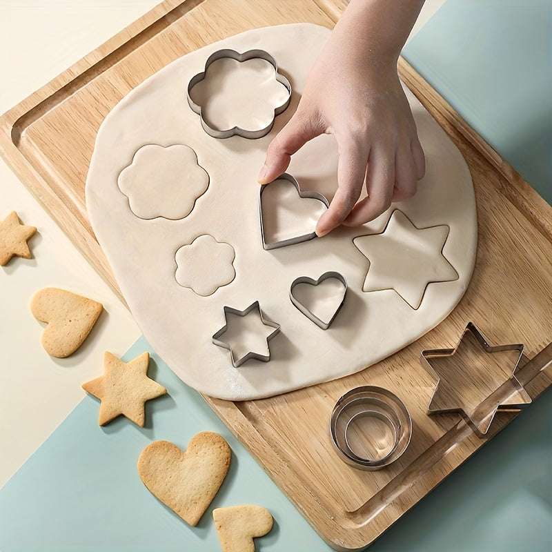 12 pcs Stainless Steel Cookie Cutters, Cookie Making Tools, Cookie Cutter Set
