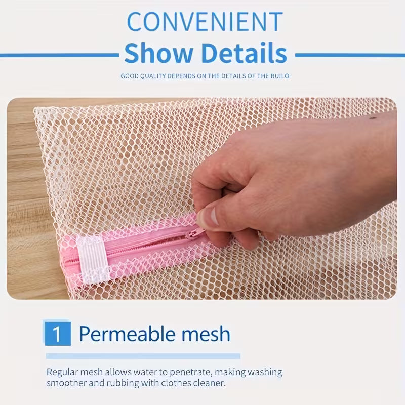 Heavy-Duty Laundry Bag with Zipper Closure (40 x 50 cm) – Durable Mesh Wash Bag for Clothes, Delicates, Lingerie, Sweaters & Shoes – Prevents Damage, Tangling & Lint