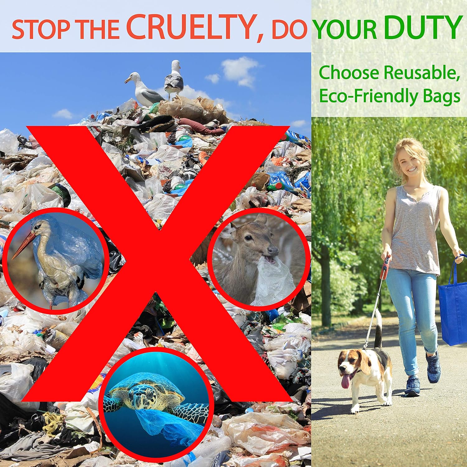 Reusable Foldable Grocery Bags – Extra Large, Heavy-Duty & Eco-Friendly Shopping Tote with Pouch (Random Color – Pack of 1)