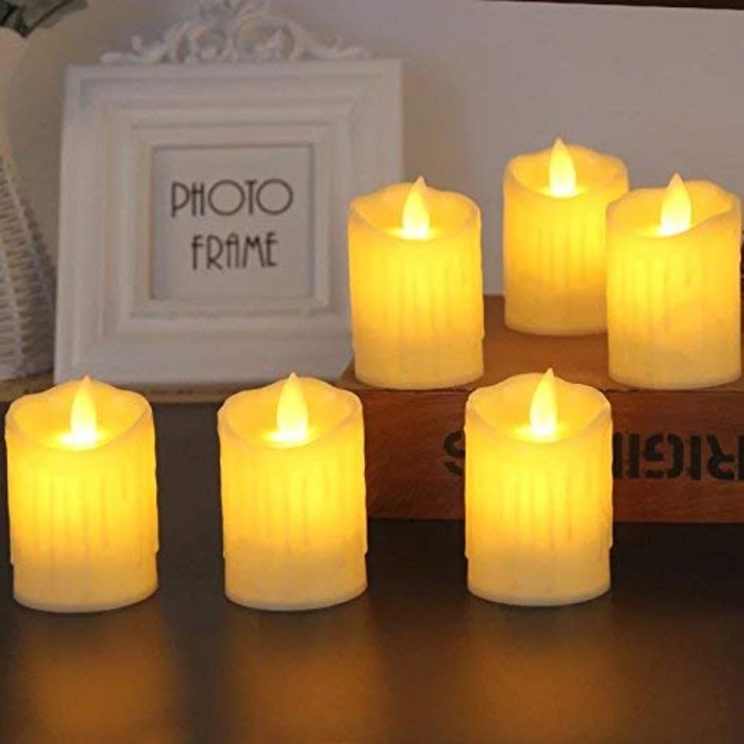 LED Flameless Flickering Candle Set (Pack of 2)