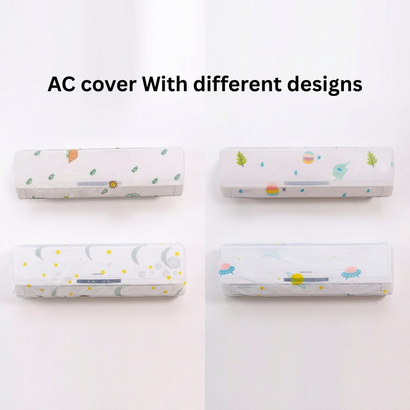 Air Conditioner Cover 1.5 Ton – Dust-Proof PEVA AC Indoor Unit Cover for Home Protection (Random Design-Pack of 1)