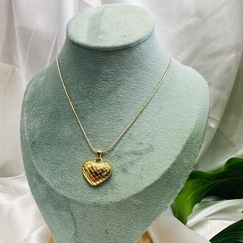 Heart Pendant Anti Tarnish 18K Gold Plated Necklace